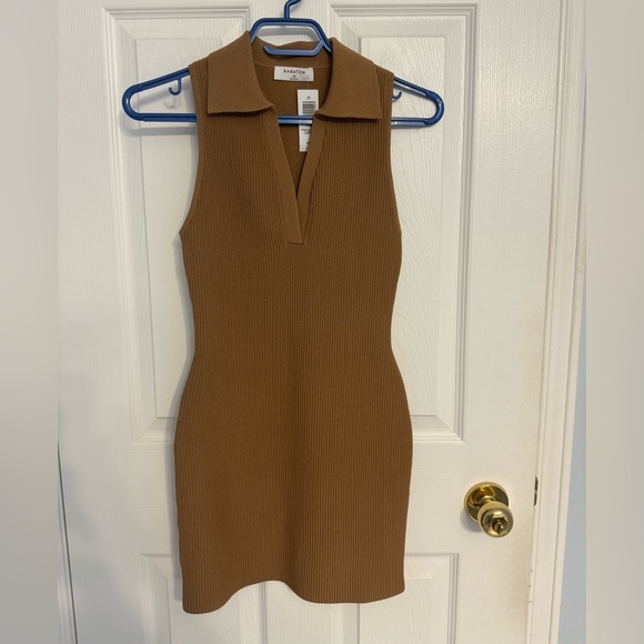 Babaton Sculpt Knit Polo Dress - Camel XS - Picture 1 of 3